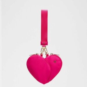 Lululemon Dual Pouch Wristlet Heart in Passionate and Gold